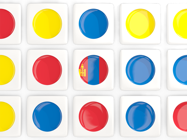 Square tiles with flag. Download flag icon of Mongolia at PNG format