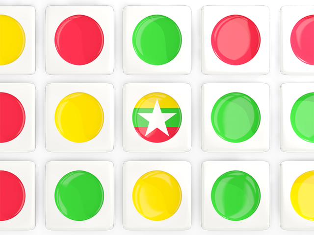 Square tiles with flag. Download flag icon of Myanmar at PNG format