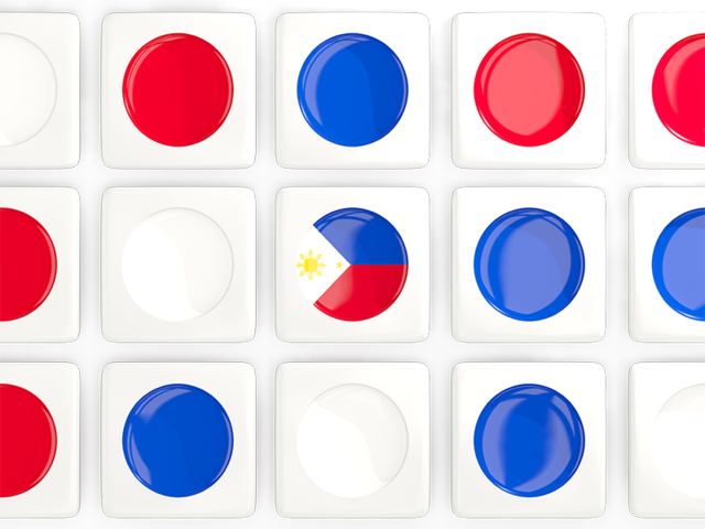 Квадратные плитки с флагом. Скачать флаг. Филиппины