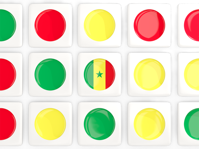 Квадратные плитки с флагом. Скачать флаг. Сенегал