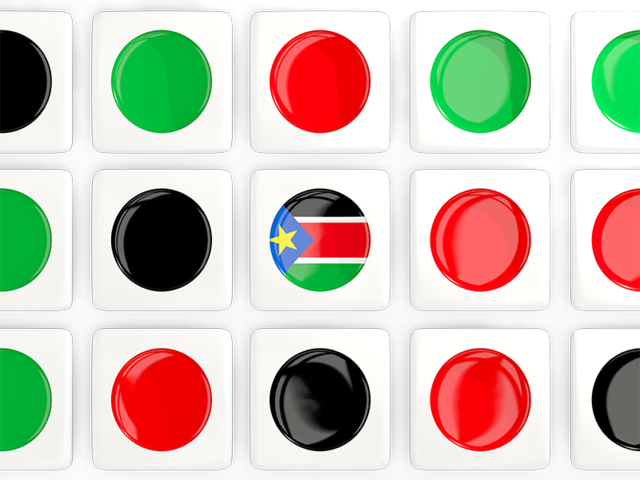 Квадратные плитки с флагом. Скачать флаг. Южный Судан