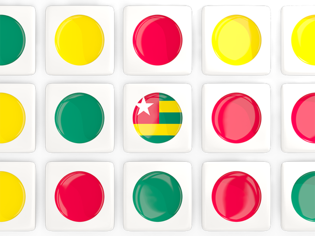 Square tiles with flag. Download flag icon of Togo at PNG format