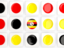 Uganda. Square tiles with flag. Download icon.