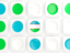 Uzbekistan. Square tiles with flag. Download icon.