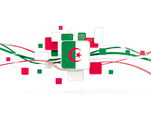 Square pattern with lines. Download flag icon of Algeria at PNG format