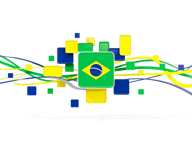 Square pattern with lines. Download flag icon of Brazil at PNG format