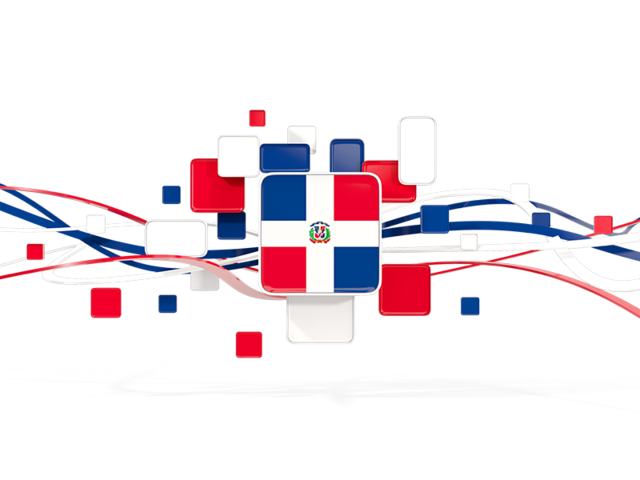 Квадраты с линиями. Скачать флаг. Доминиканская Республика