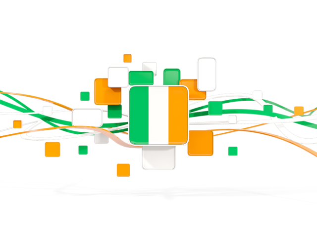Square pattern with lines. Download flag icon of Ireland at PNG format