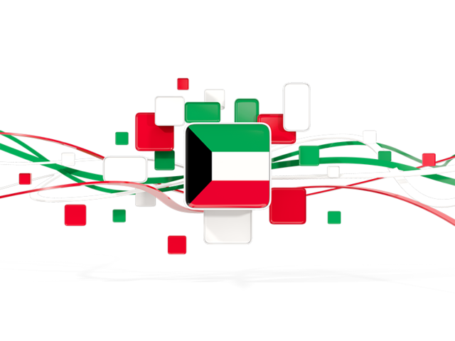 Square pattern with lines. Download flag icon of Kuwait at PNG format