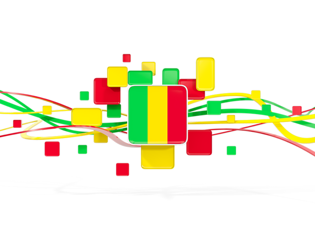 Square pattern with lines. Download flag icon of Mali at PNG format