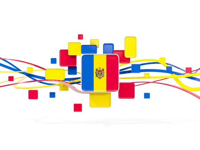 Квадраты с линиями. Скачать флаг. Молдавия