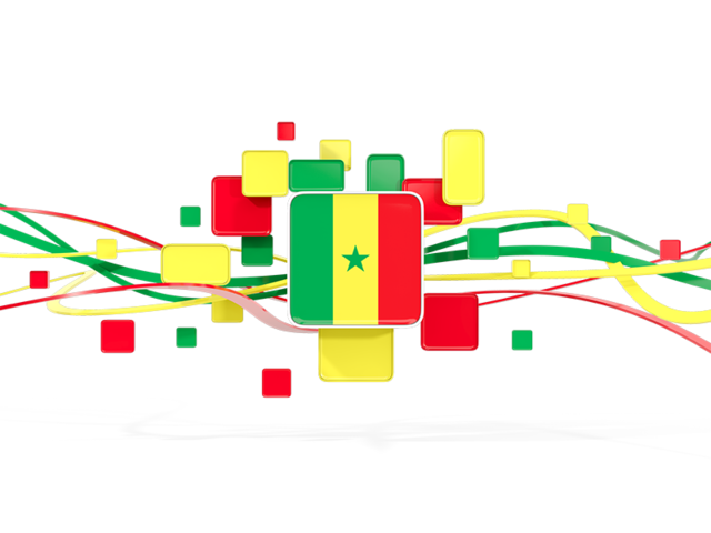 Квадраты с линиями. Скачать флаг. Сенегал