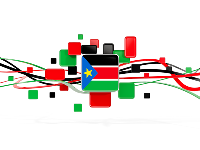 Square pattern with lines. Download flag icon of South Sudan at PNG format