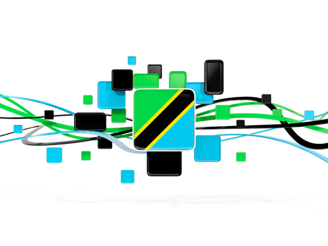 Square pattern with lines. Download flag icon of Tanzania at PNG format