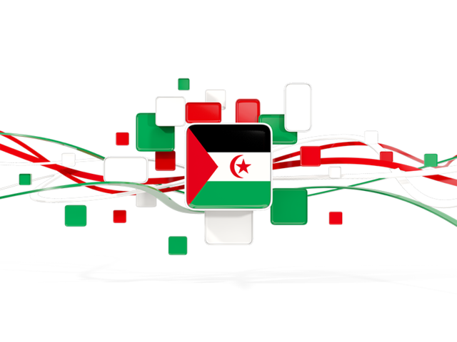 Square pattern with lines. Download flag icon of Western Sahara at PNG format