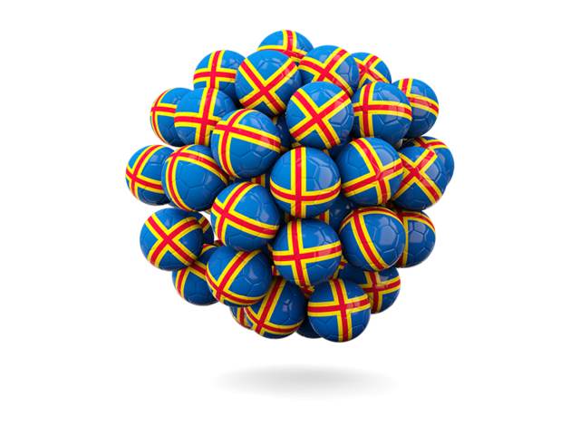 Stack of footballs. Download flag icon of Aland Islands at PNG format
