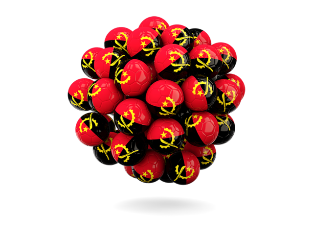 Stack of footballs. Download flag icon of Angola at PNG format
