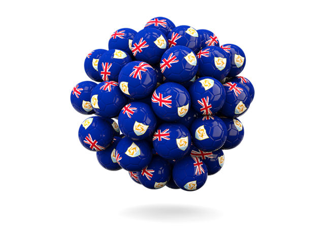Stack of footballs. Download flag icon of Anguilla at PNG format