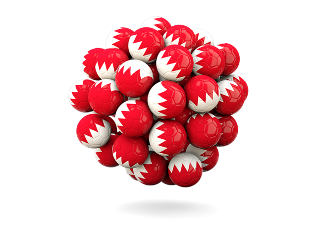 Stack of footballs. Download flag icon of Bahrain at PNG format