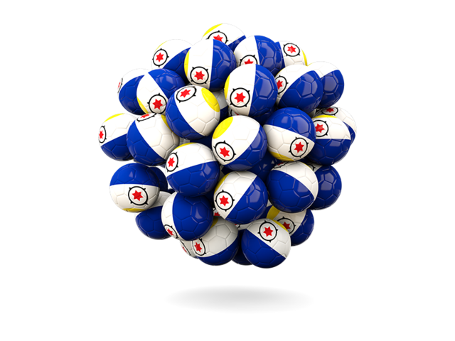 Stack of footballs. Download flag icon of Bonaire at PNG format