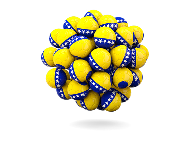 Stack of footballs. Download flag icon of Bosnia and Herzegovina at PNG format