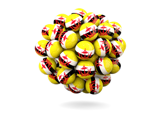 Stack of footballs. Download flag icon of Brunei at PNG format