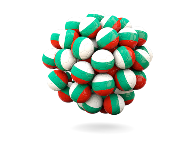 Stack of footballs. Download flag icon of Bulgaria at PNG format
