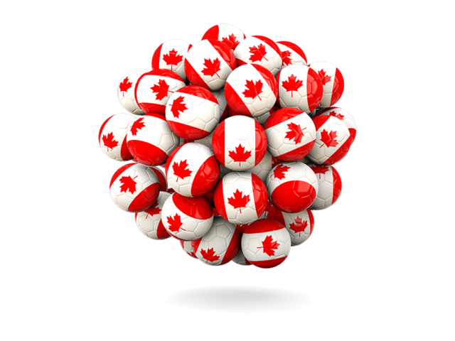 Stack of footballs. Download flag icon of Canada at PNG format