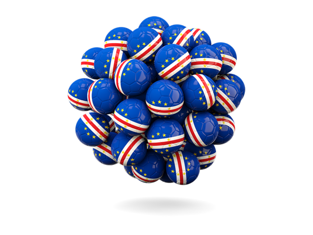 Stack of footballs. Download flag icon of Cape Verde at PNG format