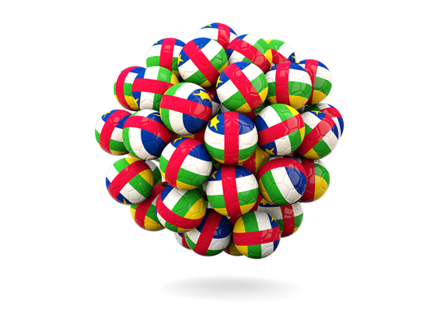 Stack of footballs. Download flag icon of Central African Republic at PNG format
