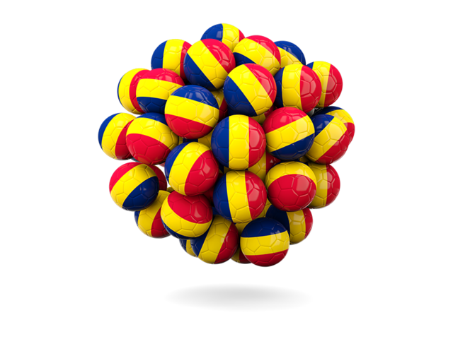 Stack of footballs. Download flag icon of Chad at PNG format