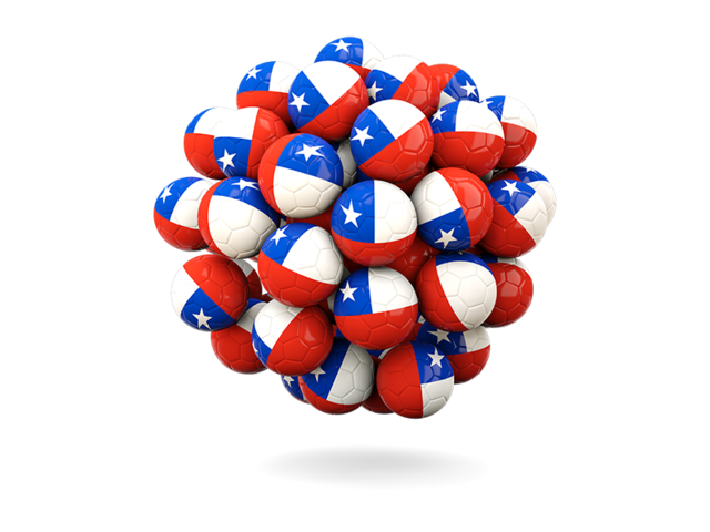 Stack of footballs. Download flag icon of Chile at PNG format
