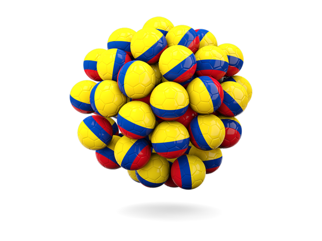 Stack of footballs. Download flag icon of Colombia at PNG format