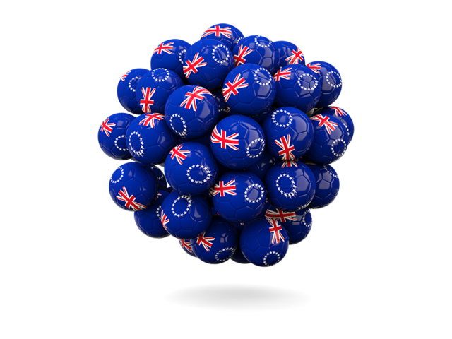 Stack of footballs. Download flag icon of Cook Islands at PNG format
