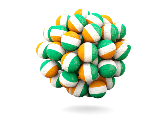 Stack of footballs. Download flag icon of Cote d'Ivoire at PNG format