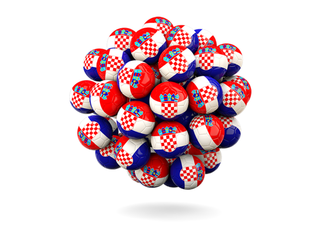 Stack of footballs. Download flag icon of Croatia at PNG format