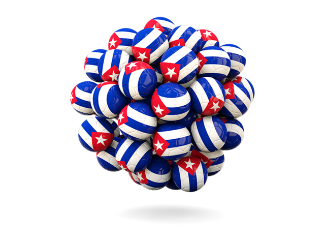 Stack of footballs. Download flag icon of Cuba at PNG format