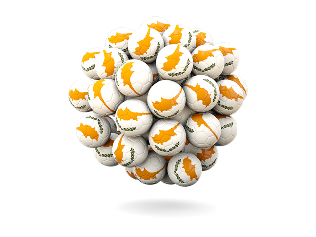 Stack of footballs. Download flag icon of Cyprus at PNG format