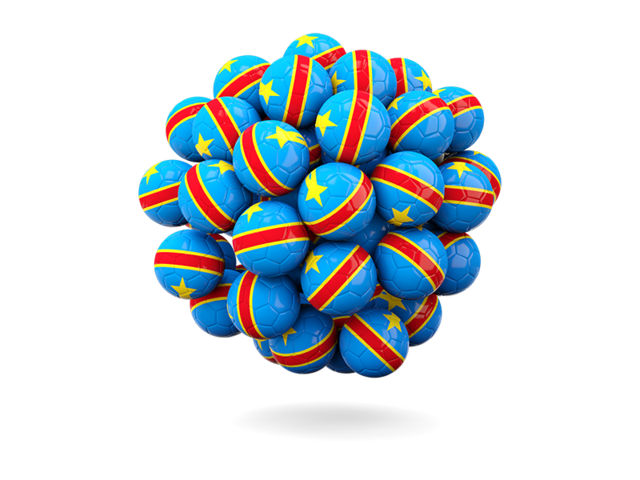 Stack of footballs. Download flag icon of Democratic Republic of the Congo at PNG format