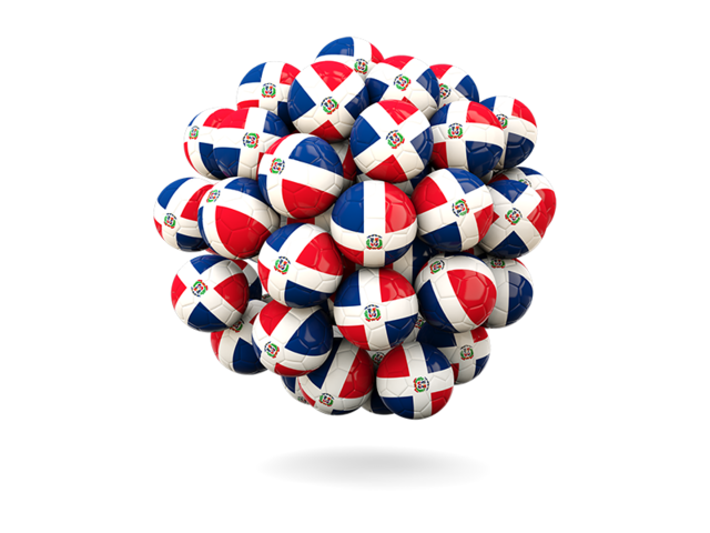 Stack of footballs. Download flag icon of Dominican Republic at PNG format
