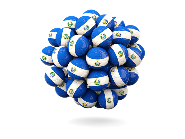 Stack of footballs. Download flag icon of El Salvador at PNG format