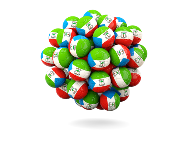 Stack of footballs. Download flag icon of Equatorial Guinea at PNG format