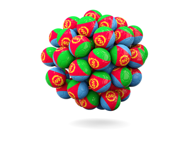 Stack of footballs. Download flag icon of Eritrea at PNG format