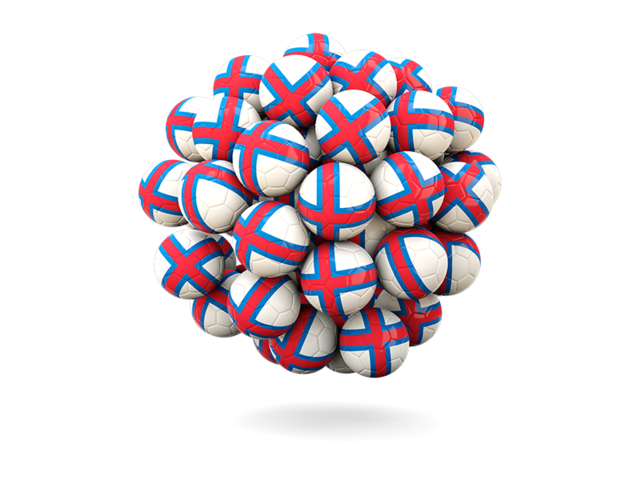 Stack of footballs. Download flag icon of Faroe Islands at PNG format