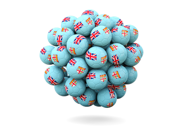 Stack of footballs. Download flag icon of Fiji at PNG format