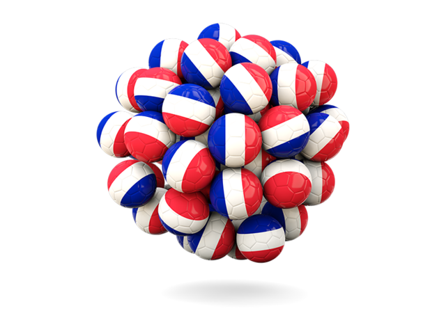 Stack of footballs. Download flag icon of France at PNG format