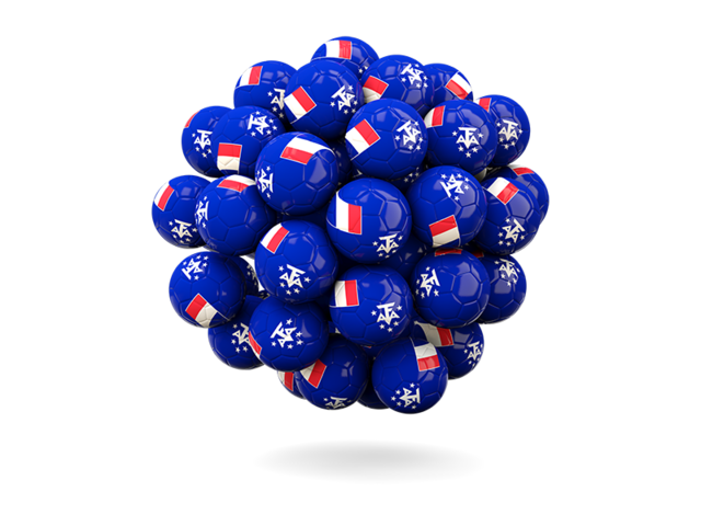 Stack of footballs. Download flag icon of French Southern and Antarctic Lands at PNG format