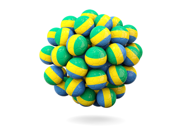 Stack of footballs. Download flag icon of Gabon at PNG format