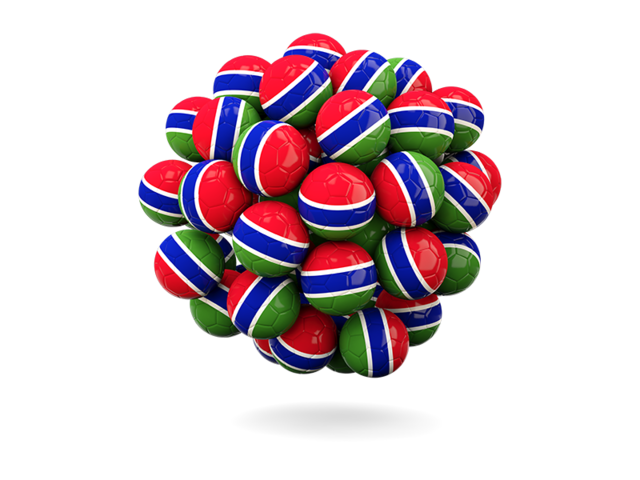 Stack of footballs. Download flag icon of Gambia at PNG format