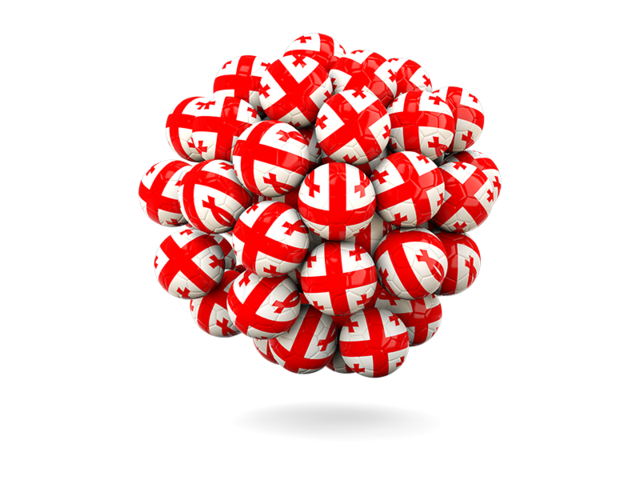 Stack of footballs. Download flag icon of Georgia at PNG format